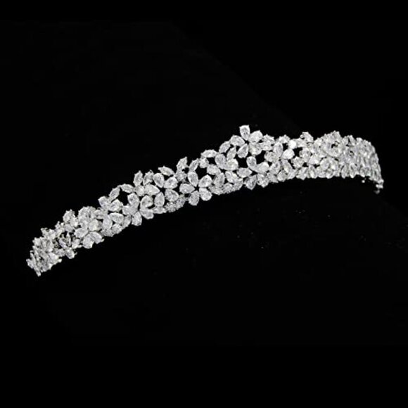 Sparkly Small Zircon Wedding Crowns and Tiaras for Women Cubic Zirconia Quincean - Picture 8 of 8